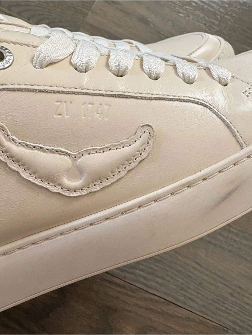 NWT ZADIG & VOLTAIRE 100% cow leather low-top fly on sneakers - Picture 14 of 14